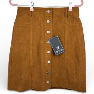 Bagatelle Women’s Small Brown Corduroy A-Line Skirt NWT
